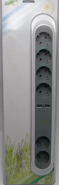 6-osainen sisäjatkojohto 1,5m johdolla - Jatkojohdot - 10-261703 - 1